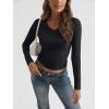 imageTrendy Queen Long Sleeve Shirts for Women 2025 Fall Fashion V Neck Basics Crop Tops Slim Fitted Y2K Tops Outfits ClothesBlack
