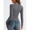 imageTrendy Queen Long Sleeve Shirts for Women 2025 Fall Fashion V Neck Basics Crop Tops Slim Fitted Y2K Tops Outfits ClothesLight Gray