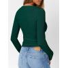 imageTrendy Queen Long Sleeve Shirts for Women Henley Ribbed Fall Tops Dressy Business Casual Teen Girl Winter Cute Basic TeesGreen
