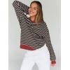 imageTrendy Queen Oversized Sweatshirt for Women 2025 Fall Crewneck Striped Long Sleeve Shirts Hoodies Cute Top Y2K OutfitsBlackkhaki