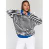 imageTrendy Queen Oversized Sweatshirt for Women 2025 Fall Crewneck Striped Long Sleeve Shirts Hoodies Cute Top Y2K OutfitsBlackwhite