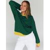 imageTrendy Queen Oversized Sweatshirt for Women 2025 Fall Crewneck Striped Long Sleeve Shirts Hoodies Cute Top Y2K OutfitsBluegreen