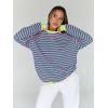 imageTrendy Queen Oversized Sweatshirt for Women 2025 Fall Crewneck Striped Long Sleeve Shirts Hoodies Cute Top Y2K OutfitsPinkgreen