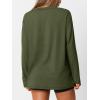 imageTrendy Queen Oversized Tshirts for Women Workout Plus Size Gym Tops V Neck Long Sleeve T Shirts Spring Casual Basic TeesArmy Green