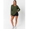 imageTrendy Queen Oversized Tshirts for Women Workout Plus Size Gym Tops V Neck Long Sleeve T Shirts Spring Casual Basic TeesArmy Green