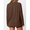 imageTrendy Queen Oversized Tshirts for Women Workout Plus Size Gym Tops V Neck Long Sleeve T Shirts Spring Casual Basic TeesCoffee
