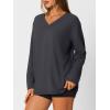imageTrendy Queen Oversized Tshirts for Women Workout Plus Size Gym Tops V Neck Long Sleeve T Shirts Spring Casual Basic TeesDeep Grey
