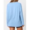 imageTrendy Queen Oversized Tshirts for Women Workout Plus Size Gym Tops V Neck Long Sleeve T Shirts Spring Casual Basic TeesSky Blue