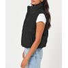 imageTrendy Queen Puffer Vest Women Sleeveless Winter Outerwear Warm Puffer Lightweight Fashion Standup Collar Down VestBlack