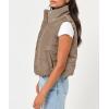 imageTrendy Queen Puffer Vest Women Sleeveless Winter Outerwear Warm Puffer Lightweight Fashion Standup Collar Down VestKhaki