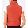 imageTrendy Queen Puffer Vest Women Sleeveless Winter Outerwear Warm Puffer Lightweight Fashion Standup Collar Down VestOrange