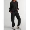 imageTrendy Queen Sweatsuits Women 2 Piece Outfits Two Piece Crewneck Sweatshirts Sets Lounge Fall Sweatpants 2025 TracksuitsBlack