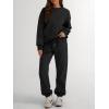 imageTrendy Queen Sweatsuits Women 2 Piece Outfits Two Piece Crewneck Sweatshirts Sets Lounge Fall Sweatpants 2025 TracksuitsBlack