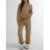 imageTrendy Queen Sweatsuits Women 2 Piece Outfits Two Piece Crewneck Sweatshirts Sets Lounge Fall Sweatpants 2025 TracksuitsCoffee