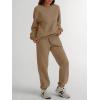 imageTrendy Queen Sweatsuits Women 2 Piece Outfits Two Piece Crewneck Sweatshirts Sets Lounge Fall Sweatpants 2025 TracksuitsCoffee