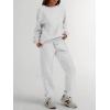 imageTrendy Queen Sweatsuits Women 2 Piece Outfits Two Piece Crewneck Sweatshirts Sets Lounge Fall Sweatpants 2025 TracksuitsGrey