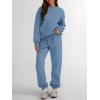 imageTrendy Queen Sweatsuits Women 2 Piece Outfits Two Piece Crewneck Sweatshirts Sets Lounge Fall Sweatpants 2025 TracksuitsGreyblue