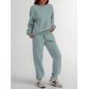 imageTrendy Queen Sweatsuits Women 2 Piece Outfits Two Piece Crewneck Sweatshirts Sets Lounge Fall Sweatpants 2025 TracksuitsLightgreen