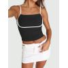 imageTrendy Queen Tank Tops for Women 2024 Tube Tops Going Out Spaghetti Strap Camisole Tops Cute Basic Top Y2K Crop Tops Clothes for Teen Girls Black Medium