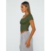 imageTrendy Queen Tshirts Shirts for Women Double Lined Going Out Crop Tops 2025 Spring Summer Workout Y2k Clothes Beach FashionArmygreen