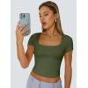 imageTrendy Queen Tshirts Shirts for Women Double Lined Going Out Crop Tops 2025 Spring Summer Workout Y2k Clothes Beach FashionArmygreen