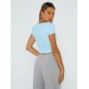 imageTrendy Queen Tshirts Shirts for Women Double Lined Going Out Crop Tops 2025 Spring Summer Workout Y2k Clothes Beach FashionBabyblue