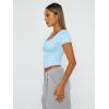 imageTrendy Queen Tshirts Shirts for Women Double Lined Going Out Crop Tops 2025 Spring Summer Workout Y2k Clothes Beach FashionBabyblue