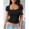 imageTrendy Queen Tshirts Shirts for Women Double Lined Going Out Crop Tops 2025 Spring Summer Workout Y2k Clothes Beach FashionBlack
