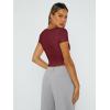 imageTrendy Queen Tshirts Shirts for Women Double Lined Going Out Crop Tops 2025 Spring Summer Workout Y2k Clothes Beach FashionBurgundy