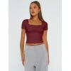 imageTrendy Queen Tshirts Shirts for Women Double Lined Going Out Crop Tops 2025 Spring Summer Workout Y2k Clothes Beach FashionBurgundy