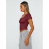 imageTrendy Queen Tshirts Shirts for Women Double Lined Going Out Crop Tops 2025 Spring Summer Workout Y2k Clothes Beach FashionBurgundy
