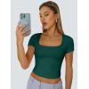 imageTrendy Queen Tshirts Shirts for Women Double Lined Going Out Crop Tops 2025 Spring Summer Workout Y2k Clothes Beach FashionDarkgreen