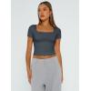 imageTrendy Queen Tshirts Shirts for Women Double Lined Going Out Crop Tops 2025 Spring Summer Workout Y2k Clothes Beach FashionDarkgrey
