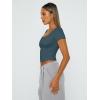 imageTrendy Queen Tshirts Shirts for Women Double Lined Going Out Crop Tops 2025 Spring Summer Workout Y2k Clothes Beach FashionHazeblue