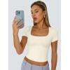 imageTrendy Queen Tshirts Shirts for Women Double Lined Going Out Crop Tops 2025 Spring Summer Workout Y2k Clothes Beach FashionLightapricot