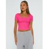 imageTrendy Queen Tshirts Shirts for Women Double Lined Going Out Crop Tops 2025 Spring Summer Workout Y2k Clothes Beach FashionNeonpink