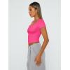 imageTrendy Queen Tshirts Shirts for Women Double Lined Going Out Crop Tops 2025 Spring Summer Workout Y2k Clothes Beach FashionNeonpink