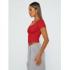 imageTrendy Queen Tshirts Shirts for Women Double Lined Going Out Crop Tops 2025 Spring Summer Workout Y2k Clothes Beach FashionRed