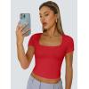imageTrendy Queen Tshirts Shirts for Women Double Lined Going Out Crop Tops 2025 Spring Summer Workout Y2k Clothes Beach FashionRed