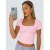 imageTrendy Queen Tshirts Shirts for Women Double Lined Going Out Crop Tops 2025 Spring Summer Workout Y2k Clothes Beach FashionSakurapink