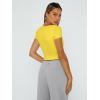 imageTrendy Queen Tshirts Shirts for Women Double Lined Going Out Crop Tops 2025 Spring Summer Workout Y2k Clothes Beach FashionYellow