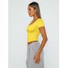 imageTrendy Queen Tshirts Shirts for Women Double Lined Going Out Crop Tops 2025 Spring Summer Workout Y2k Clothes Beach FashionYellow