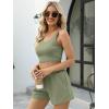 imageTrendy Queen Two Piece Summer Outfits 2 Piece Sets 2025 Sleeveless Matching Lounge Crop Top High Waisted ShortGreen
