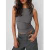 imageTrendy Queen Women Going Out Summer Tank Tops Spring Casual Basic Cute 2025 Sleeveless Shirt Vacation Fashion Outfit ClothesGrey