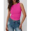 imageTrendy Queen Women Going Out Summer Tank Tops Spring Casual Basic Cute 2025 Sleeveless Shirt Vacation Fashion Outfit ClothesHot Pink