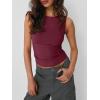 imageTrendy Queen Women Going Out Summer Tank Tops Spring Casual Basic Cute 2025 Sleeveless Shirt Vacation Fashion Outfit ClothesWine Red