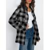 imageTrendy Queen Women Shackets Long Sleeve Flannel Shirts Button Down Blouse Plaid Tops Fall Outfits Fashion Winter Jackets 2025Black