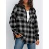 imageTrendy Queen Women Shackets Long Sleeve Flannel Shirts Button Down Blouse Plaid Tops Fall Outfits Fashion Winter Jackets 2025Black