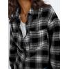 imageTrendy Queen Women Shackets Long Sleeve Flannel Shirts Button Down Blouse Plaid Tops Fall Outfits Fashion Winter Jackets 2025Black