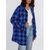 imageTrendy Queen Women Shackets Long Sleeve Flannel Shirts Button Down Blouse Plaid Tops Fall Outfits Fashion Winter Jackets 2025Blue